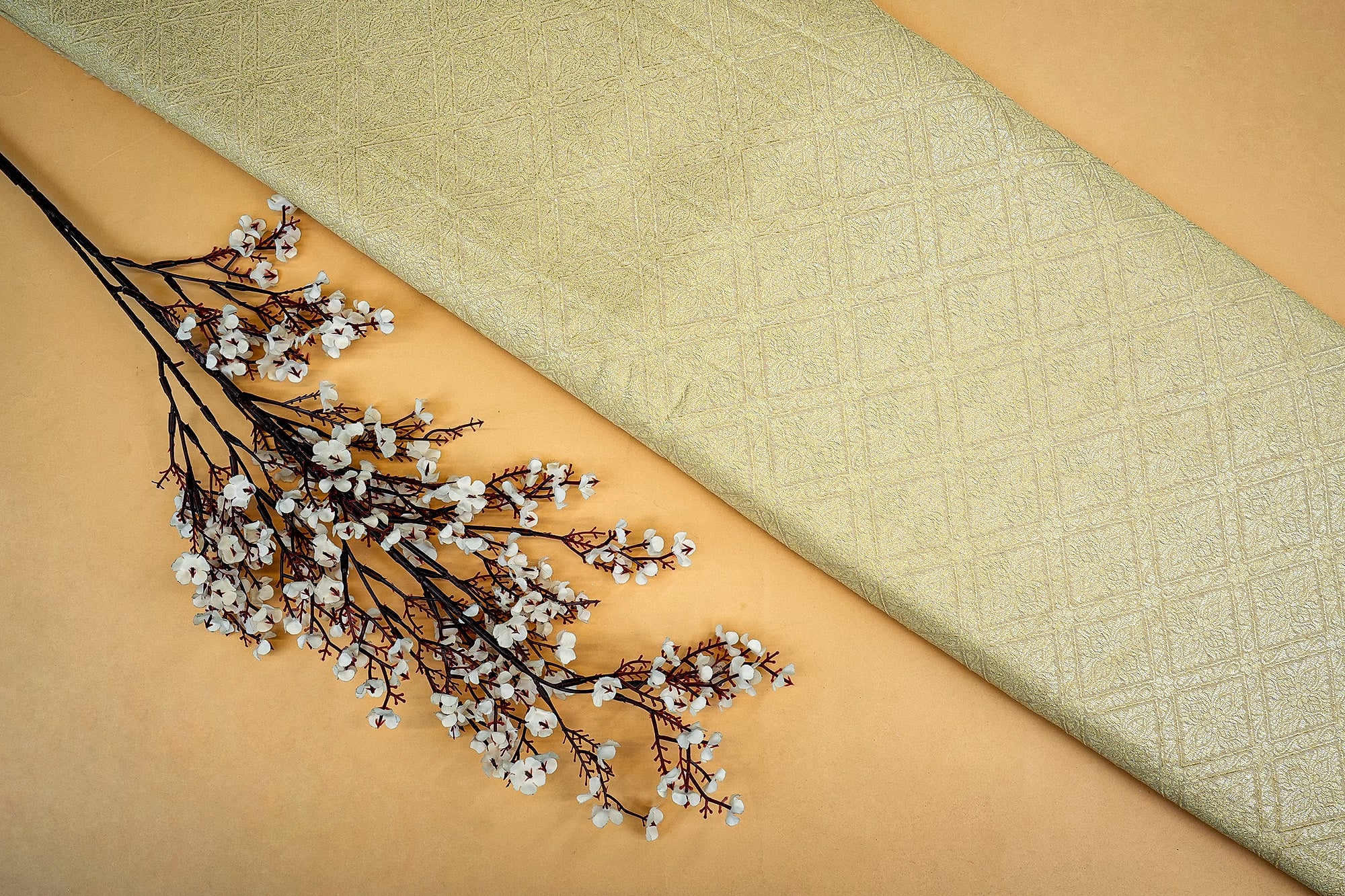 White Pure Munga Silk With Beautiful Banarasi Zari Work