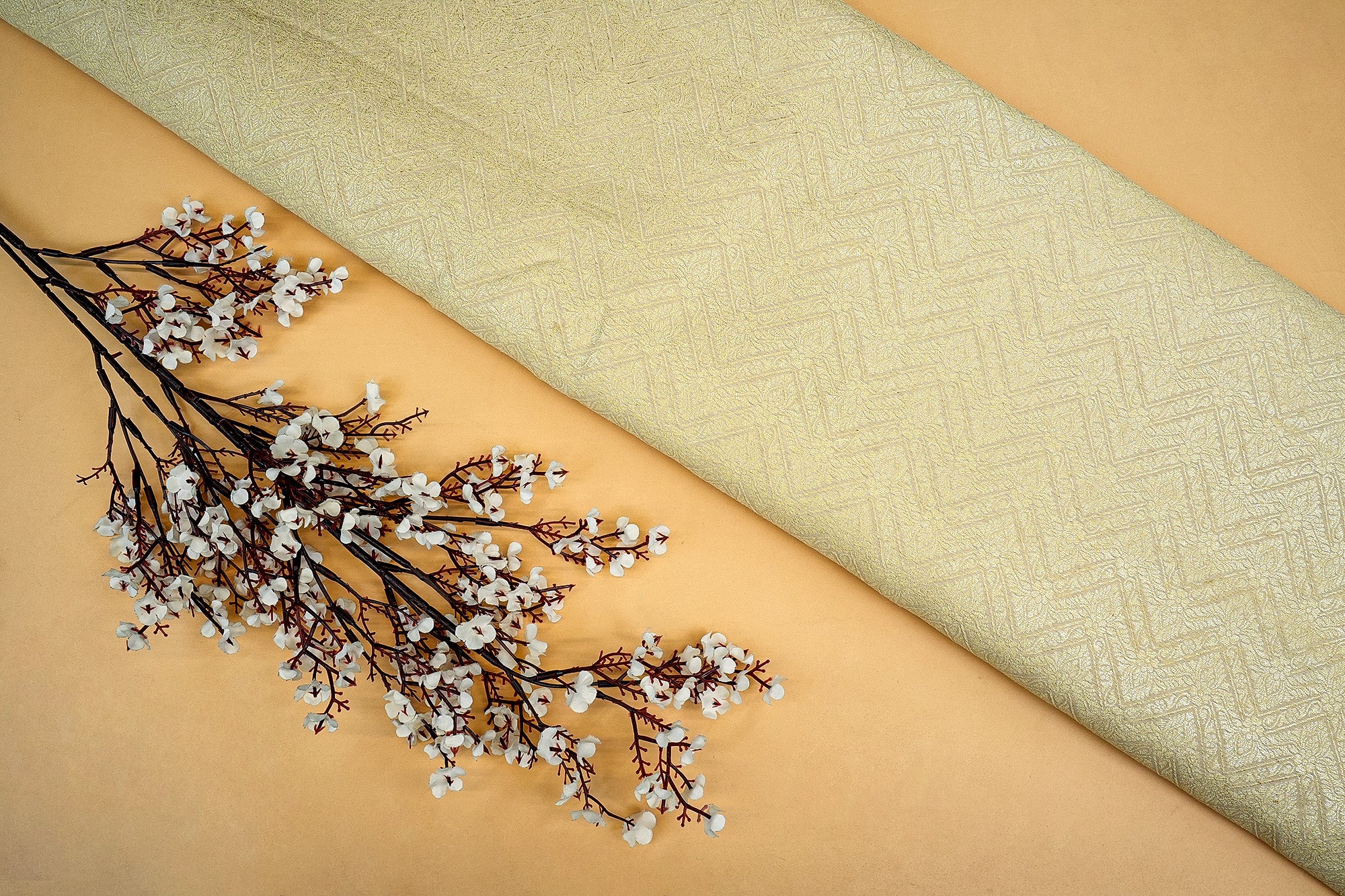 White Pure Munga Silk With Beautiful Banarasi Zari Work