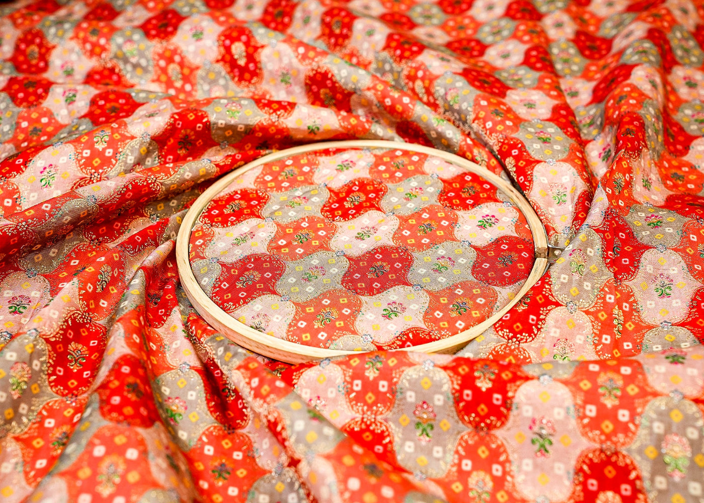 Red And Gajri Upada Silk With Beautiful Banarasi Zari Work