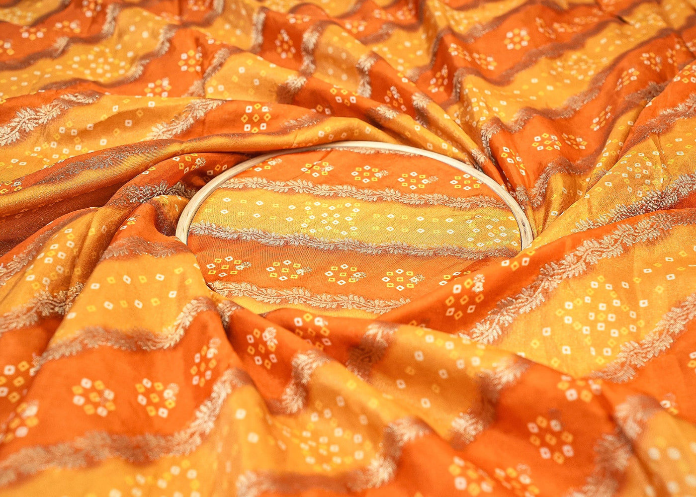 Mustard Upada Silk With Beautiful Banarasi Zari Work
