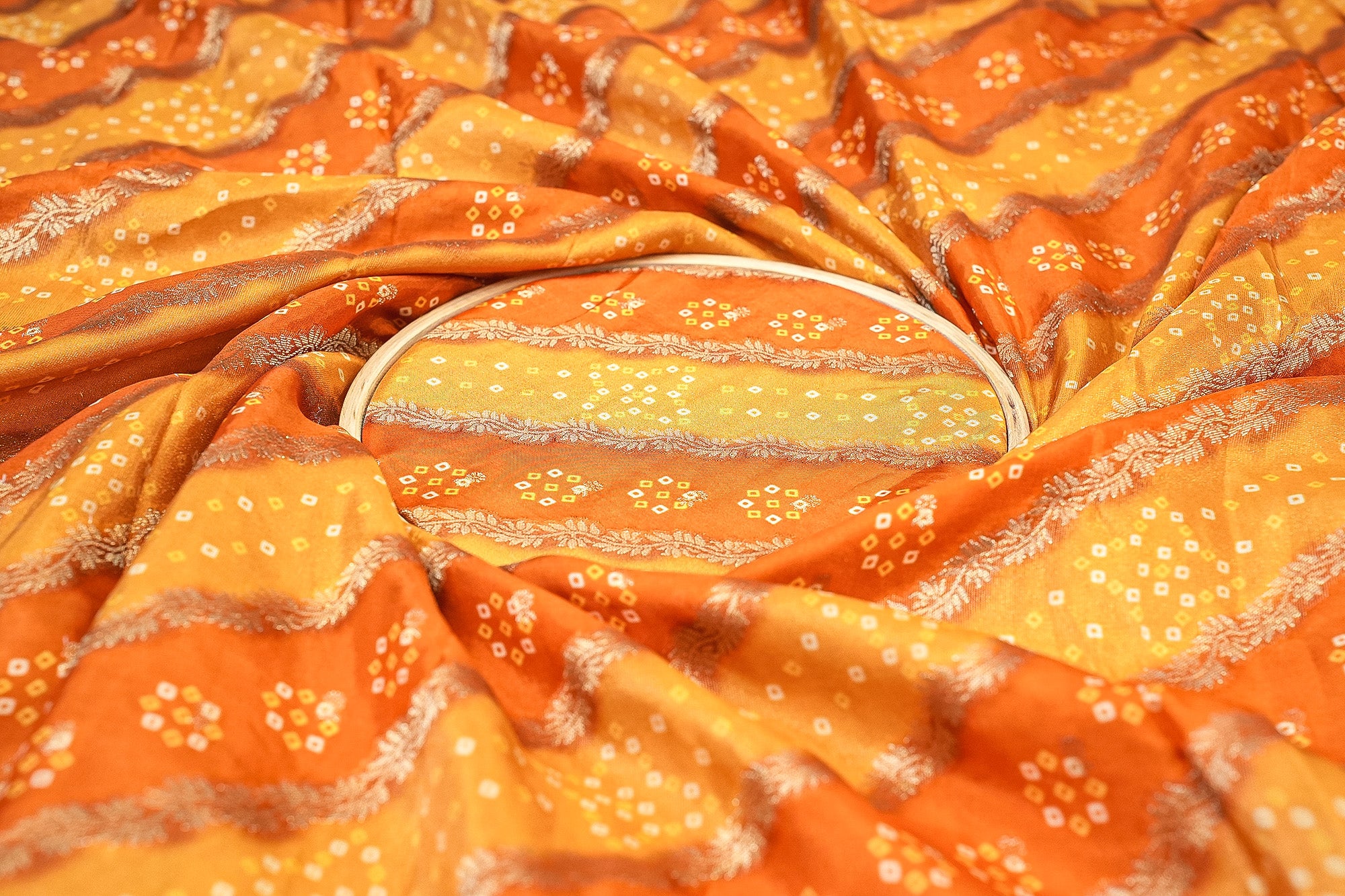 Mustard Upada Silk With Beautiful Banarasi Zari Work