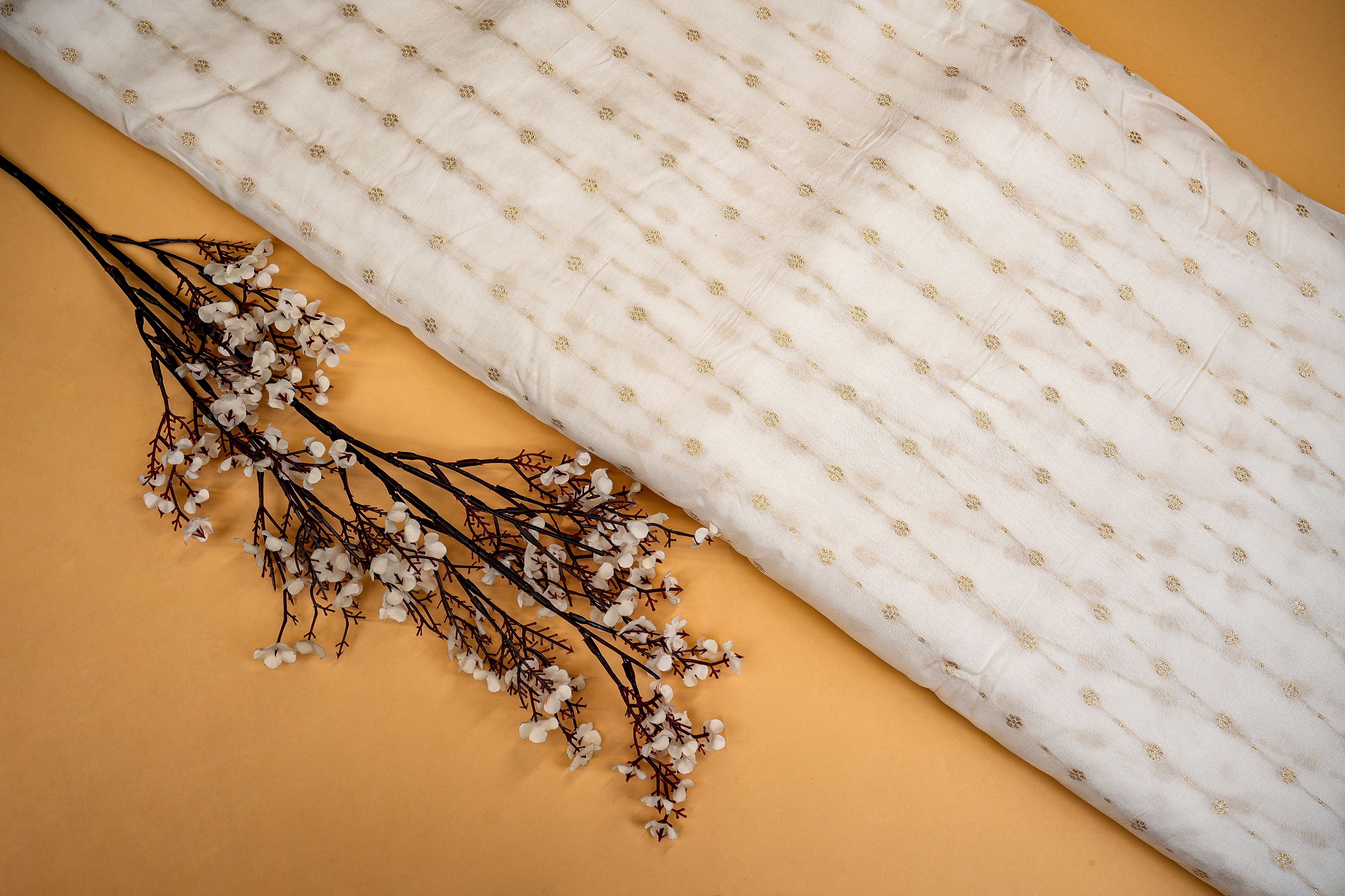 White Upada Silk With Beautiful Banarasi Zari Work