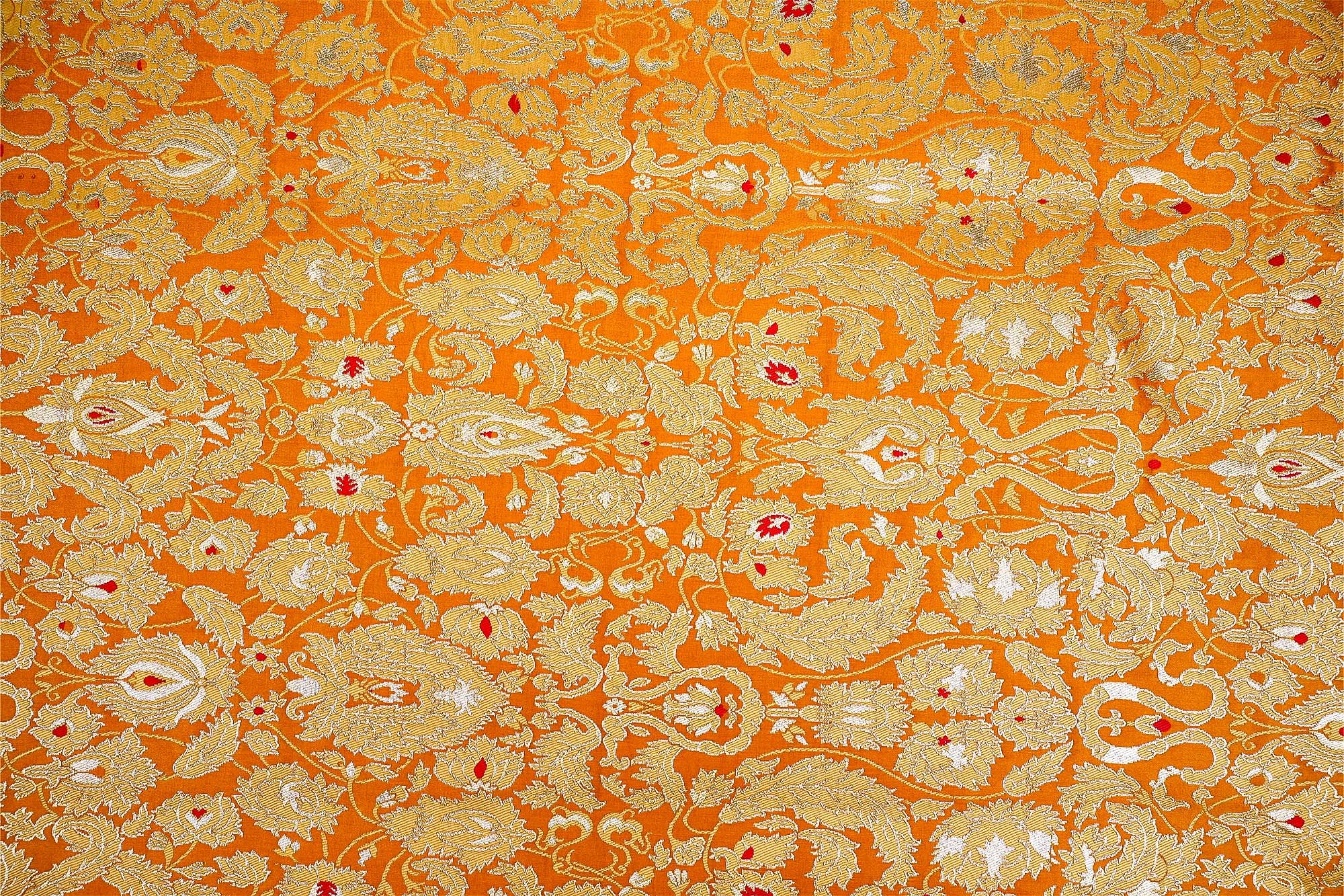 Mustard Banarasi Brocade with Beautiful Traditional Print