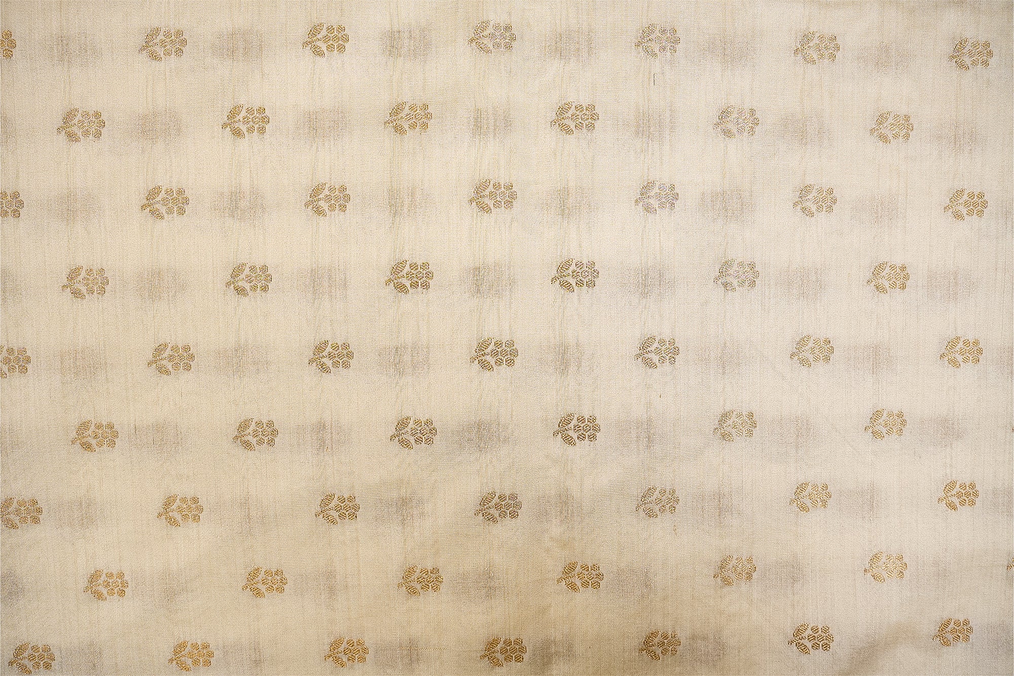 White Pure Chinia Silk With Beautiful Banarasi Work