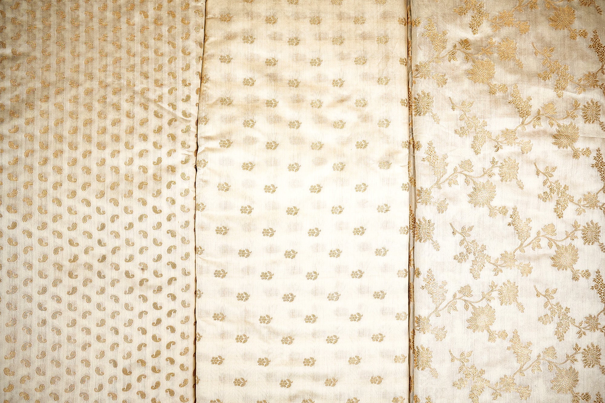 White Pure Chinia Silk With Beautiful Banarasi Work