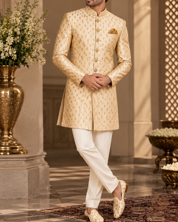 White Pure Chinia Silk With Beautiful Banarasi Work 10603