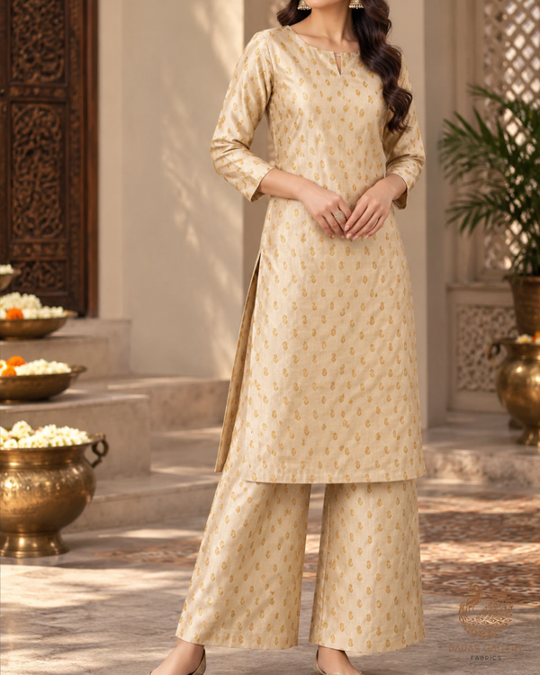 White Pure Chinia Silk With Beautiful Banarasi Work 10603