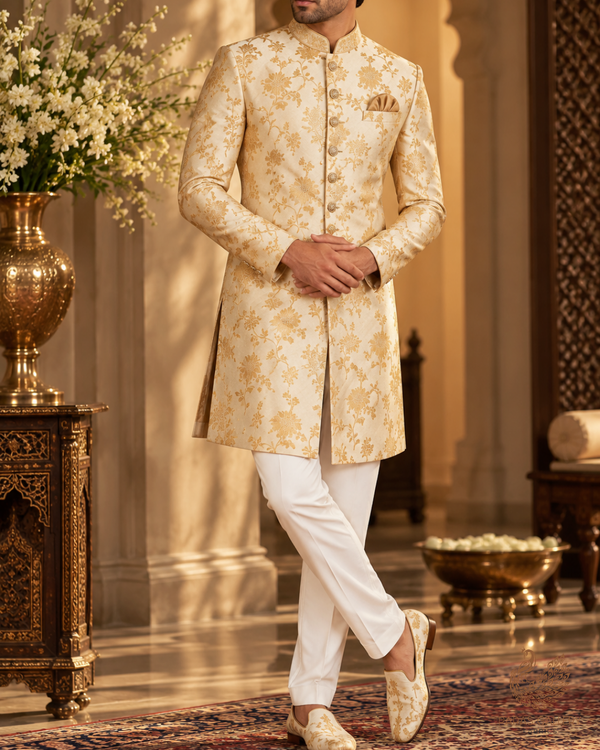 White Pure Chinia Silk With Beautiful Banarasi Work 10604