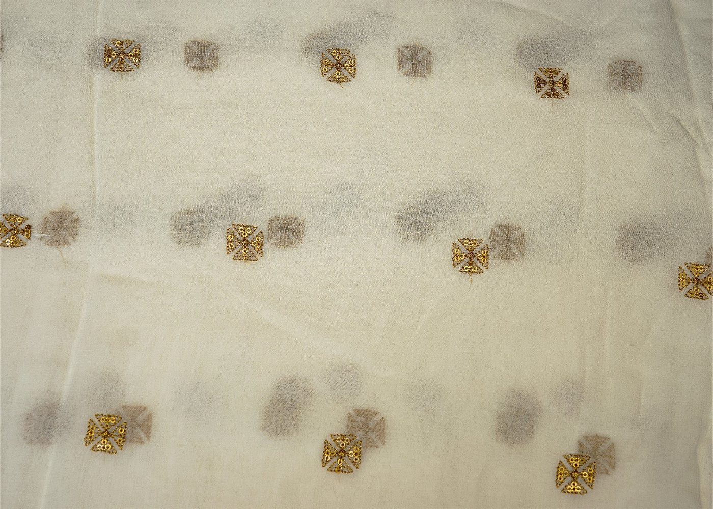 Dyeable Abstract Georgette With Allover Zari Butti Work