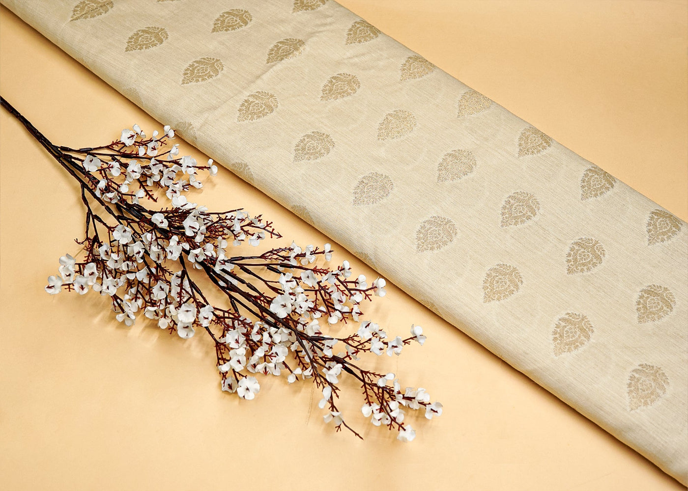 Golden Pure Moonga Silk With Beautiful Banarasi Zari Work