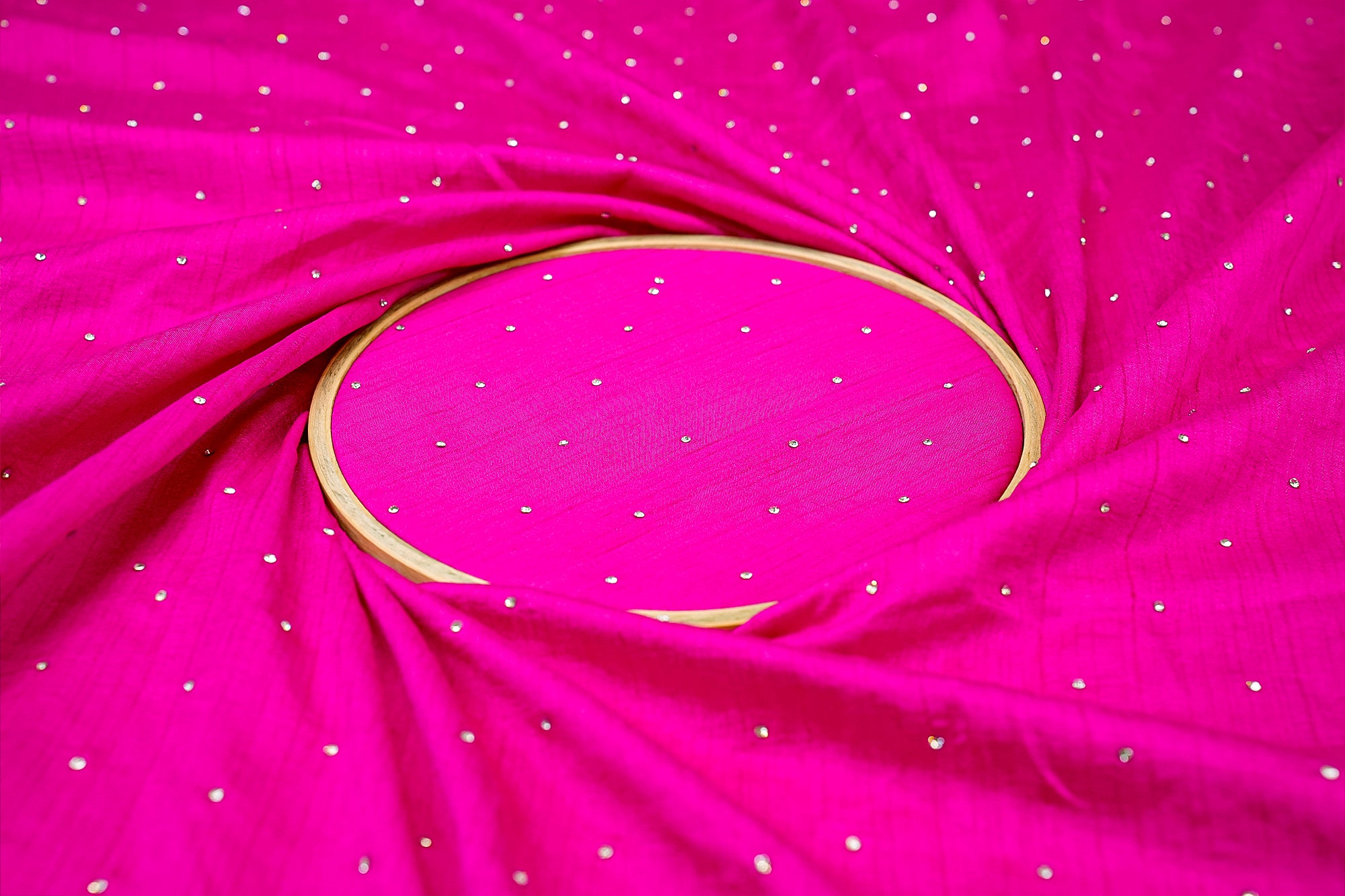 Magenta Nysa Silk With Beautiful AlloverSwarovski Work