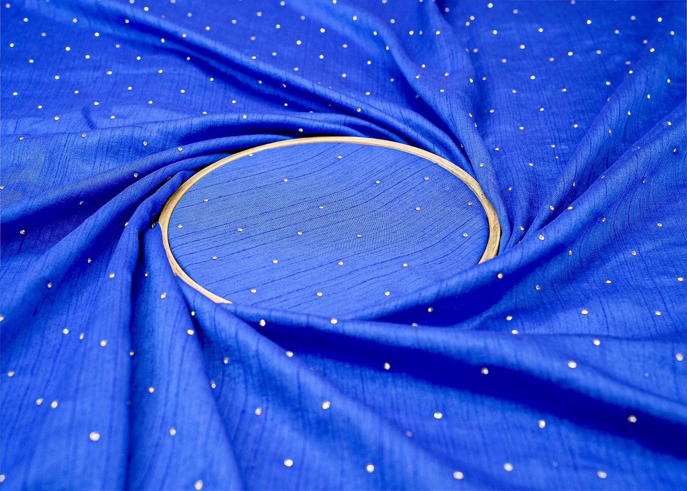 Royal Blue Nysa Silk With Beautiful Allover Swarovski Work
