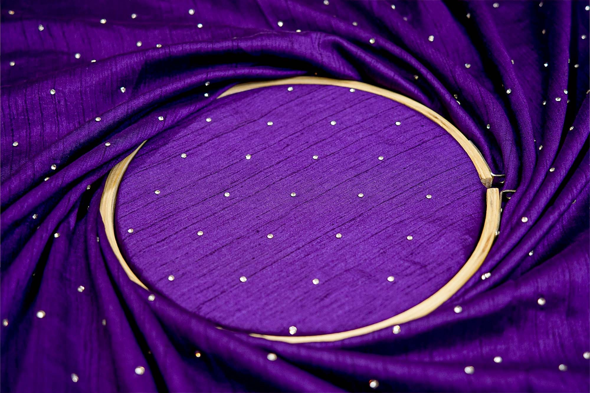 Purple Nysa Silk With Beautiful Allover Swarovski Work