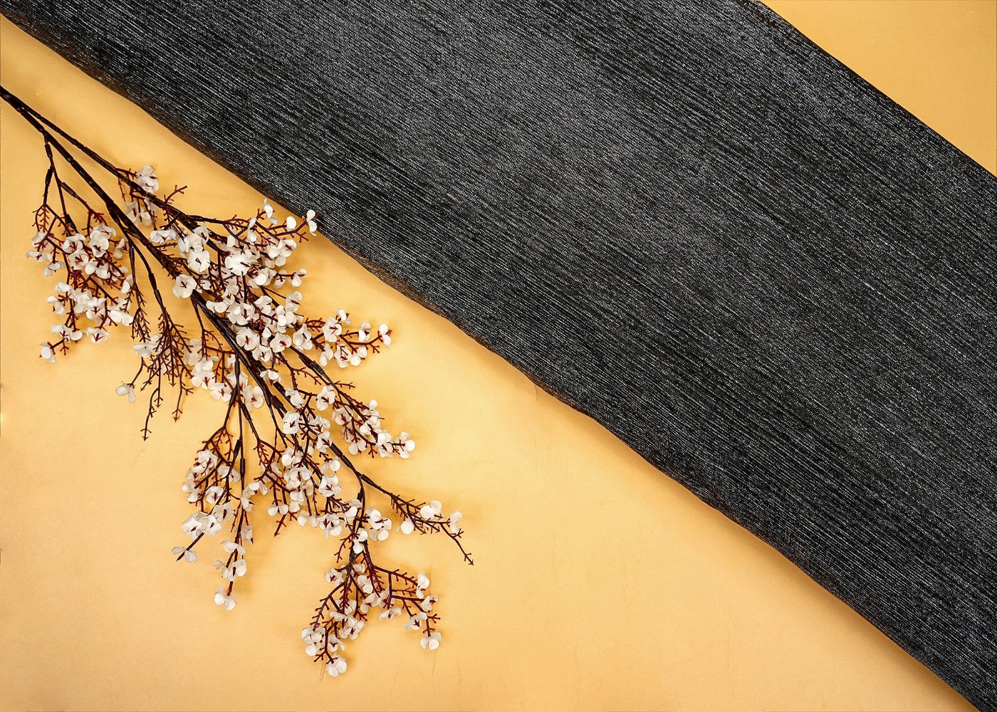 Moonlight Charcoal Dark Grey with Silver Shimmer - Paras Gallery Fabrics