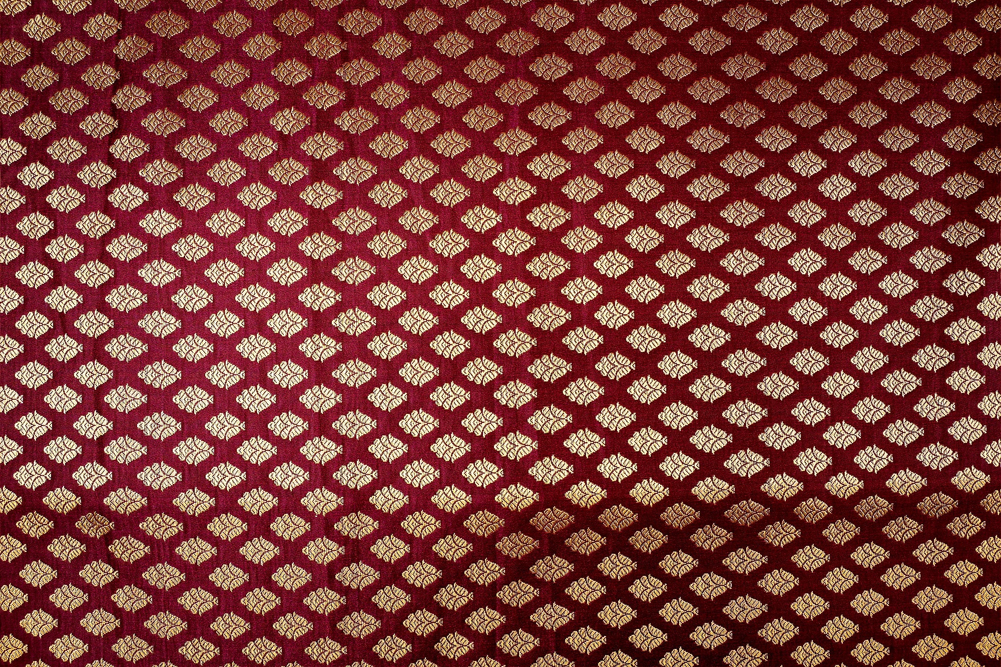 Wine Banarasi Brocade with Beautiful Golden Abstract Handloom