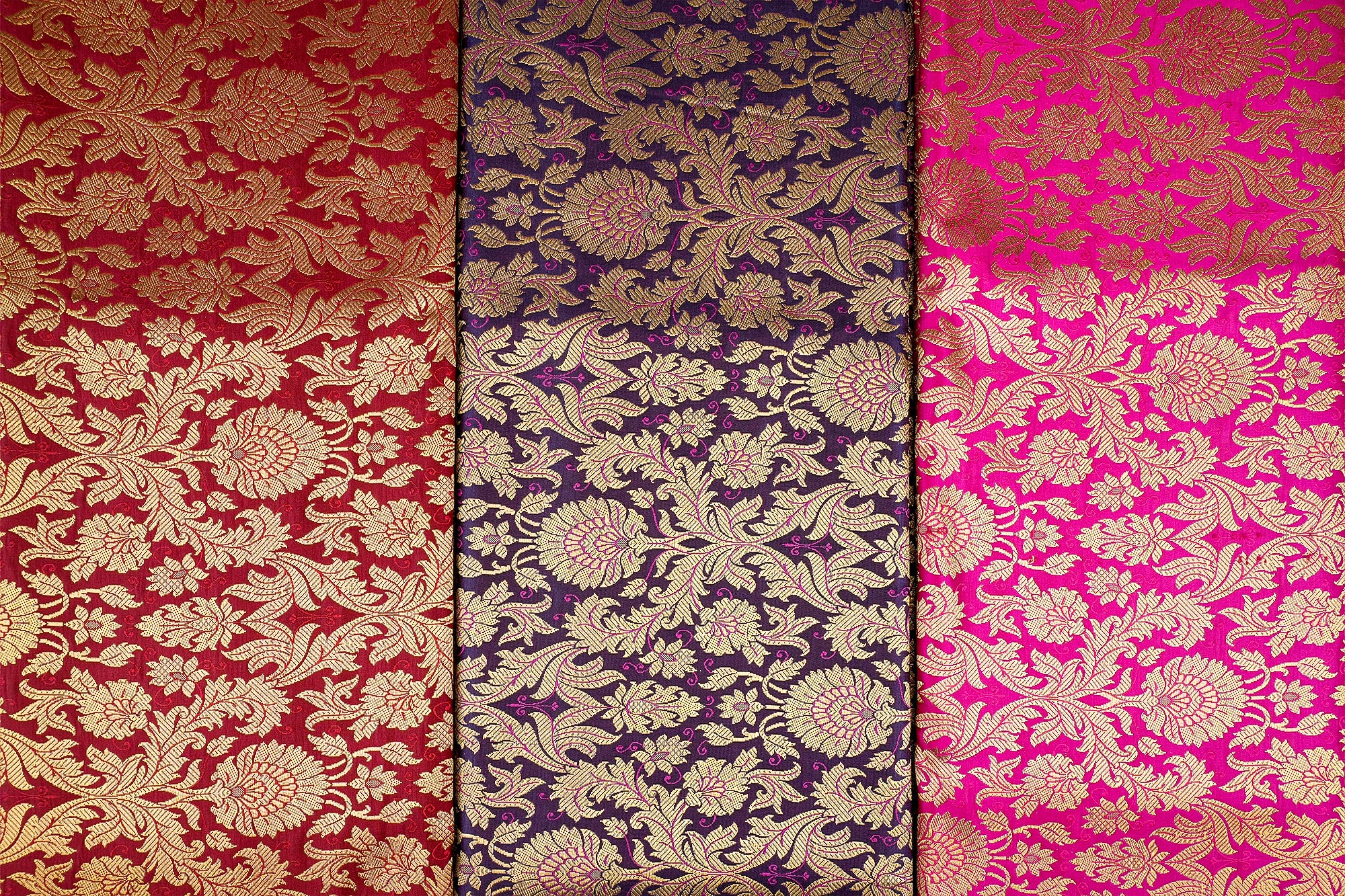 Purple Banarasi Brocade with Beautiful Golden Traditional Handloom