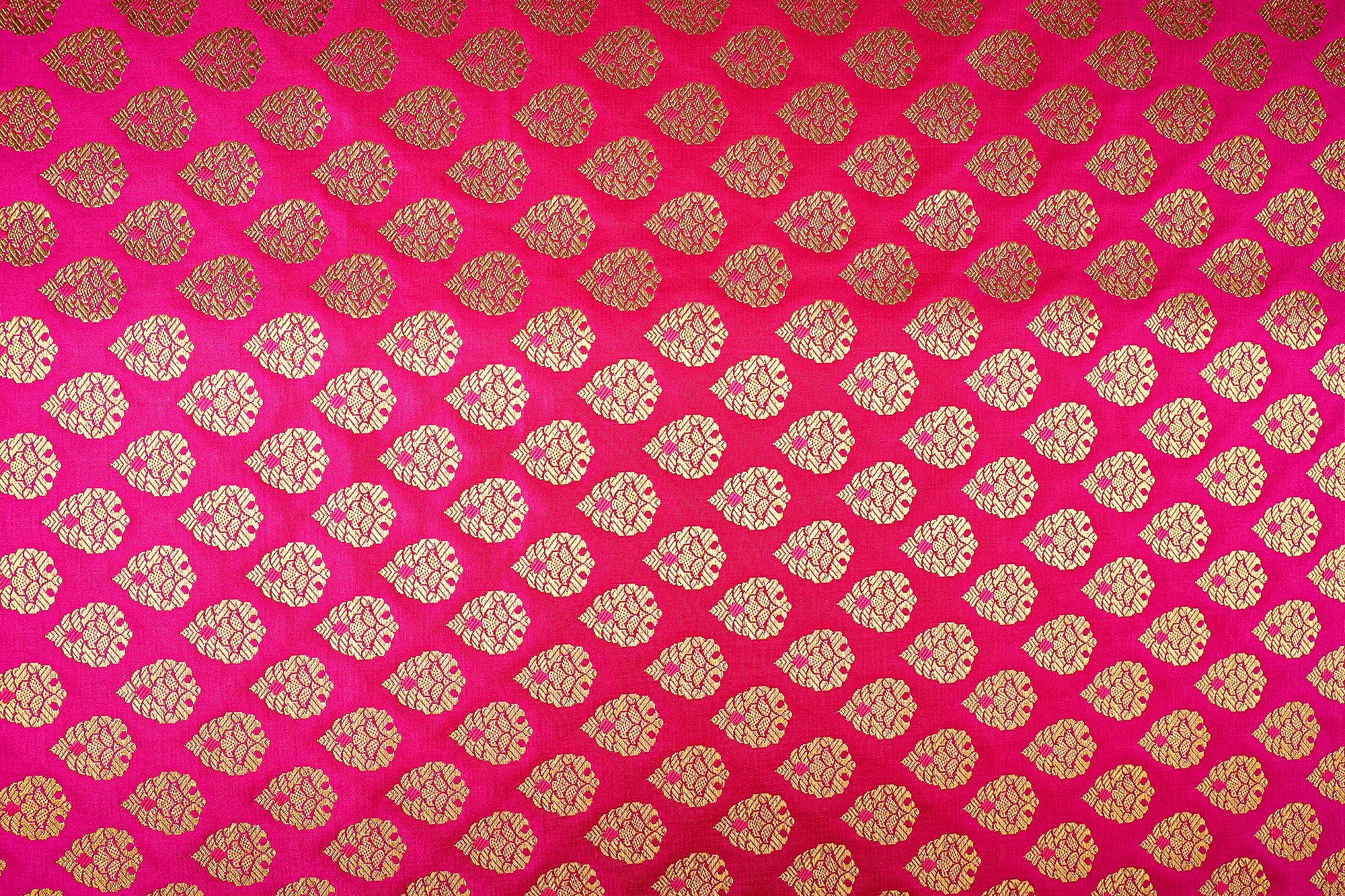 Rani Pink Banarasi Brocade with Beautiful Golden  Traditional Handloom