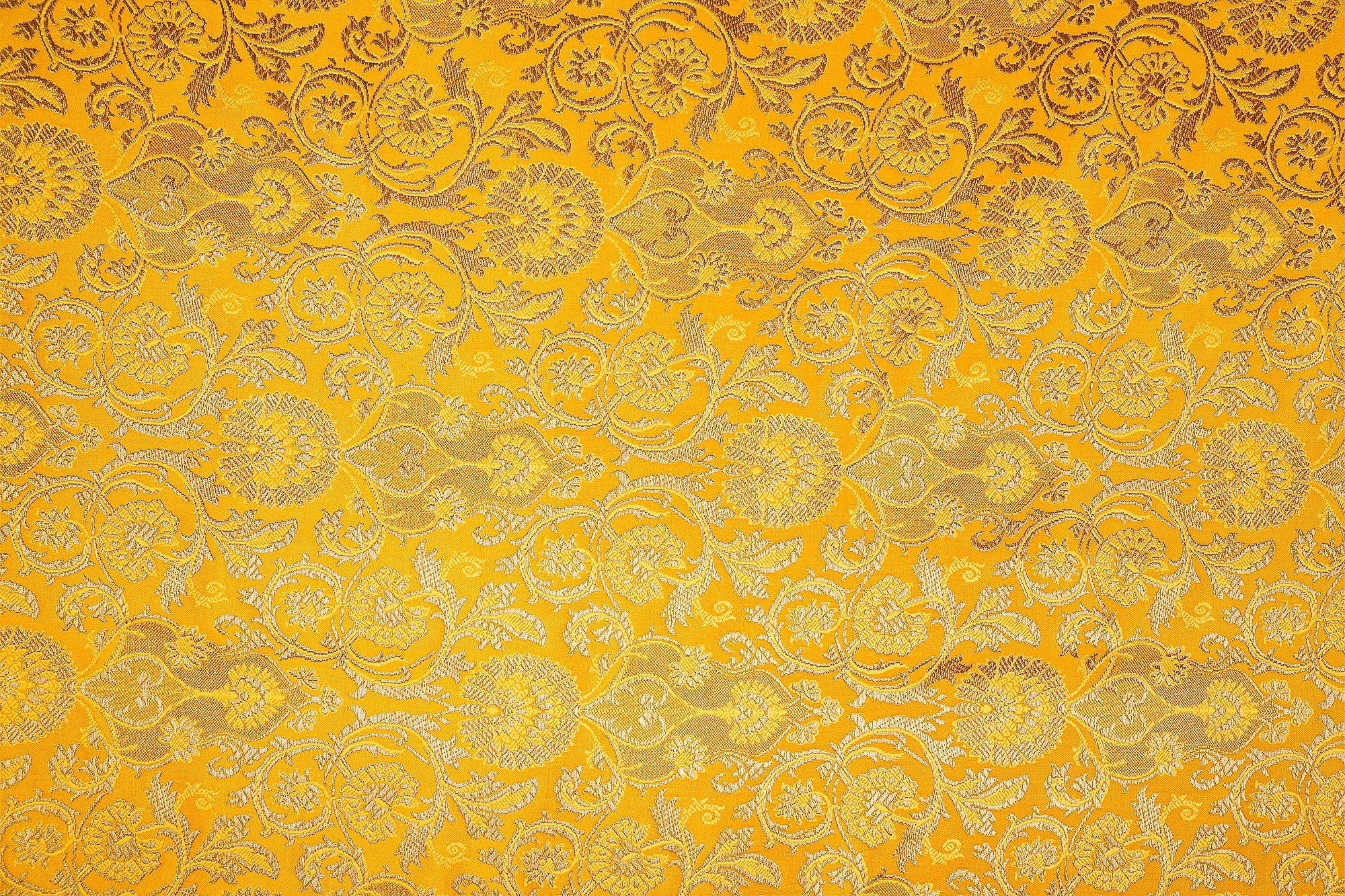 Yellow Banarasi Brocade with Beautiful Golden Traditional Handloom