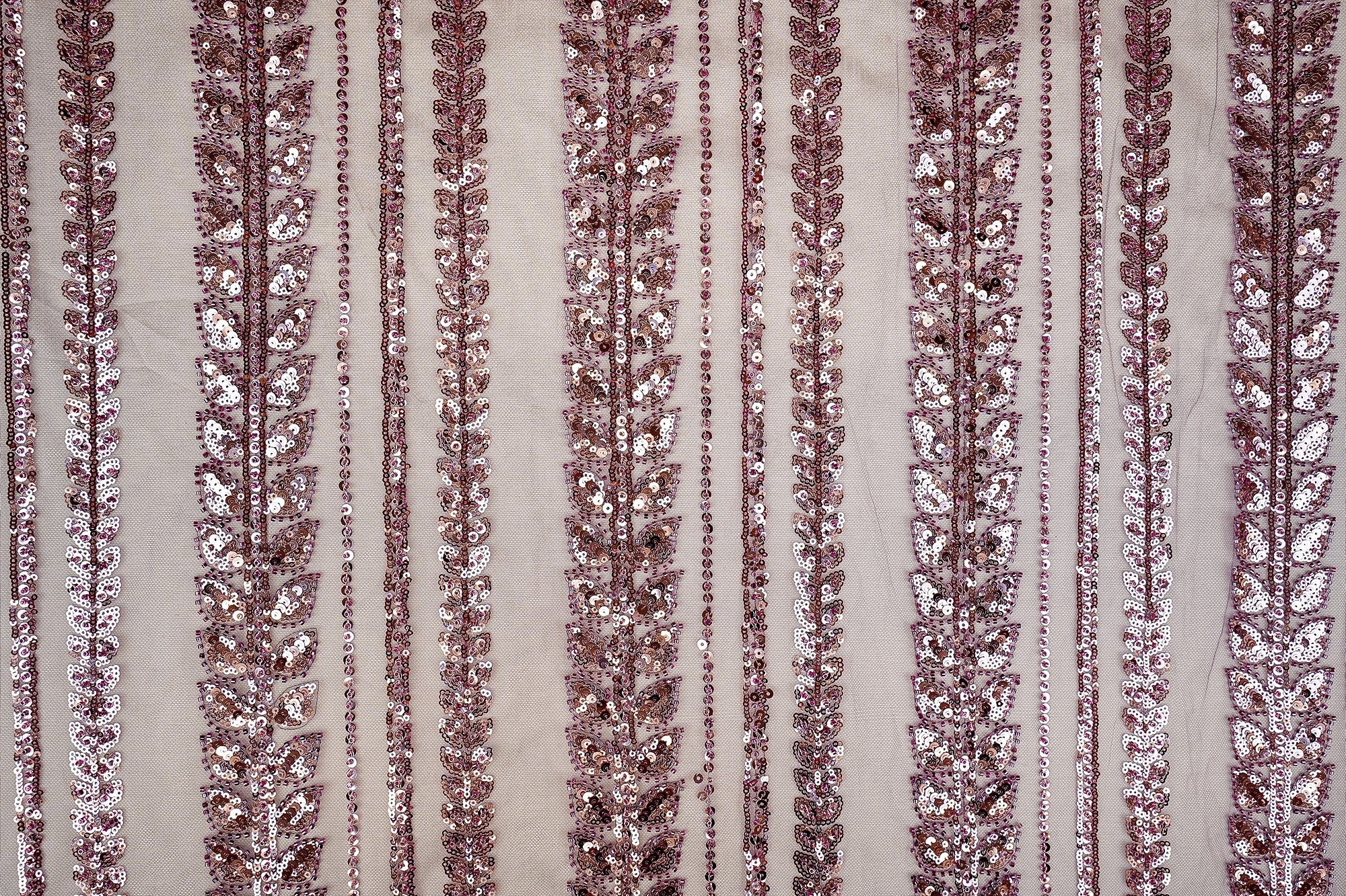 Onion Imported Net with Sequins and Kutdana Handwork Embellishments