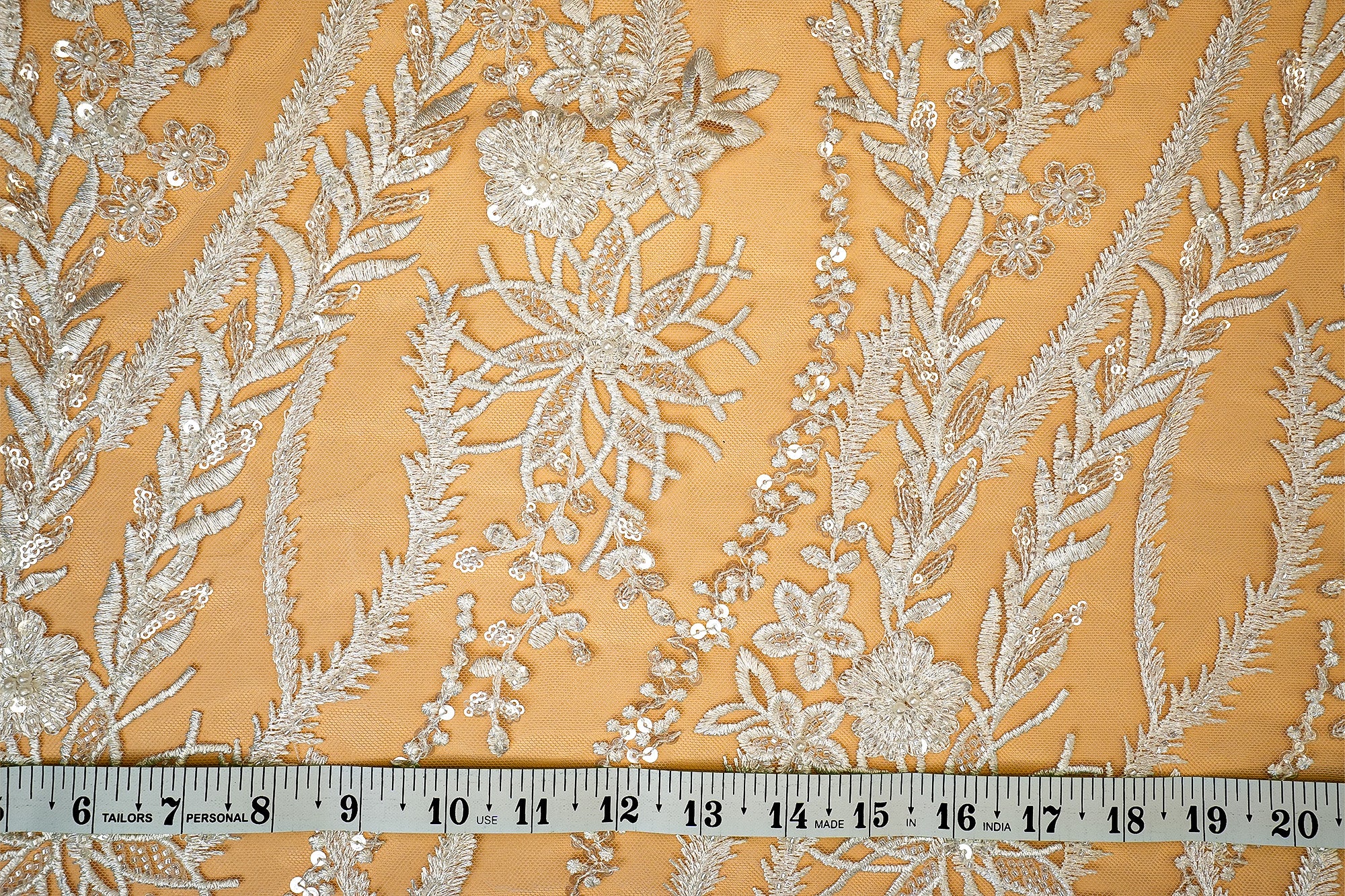 (Pre-Cut 1.1 Mtr) Threadwork With Sequins Work Net