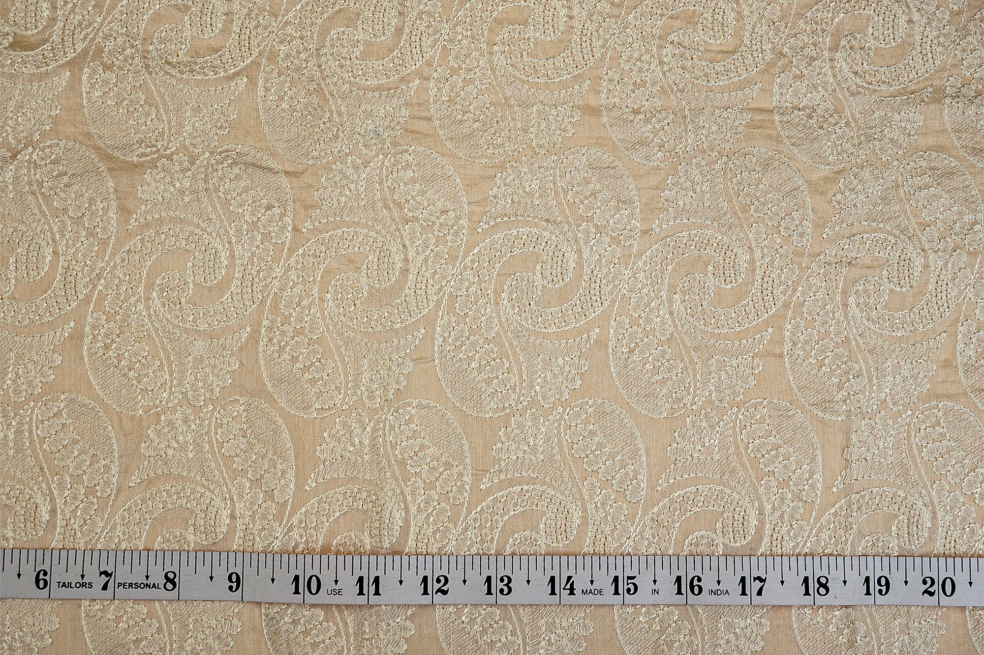 (Pre-Cut 1.4 Mtr) Threadwork Traditional Pattern Chanderi