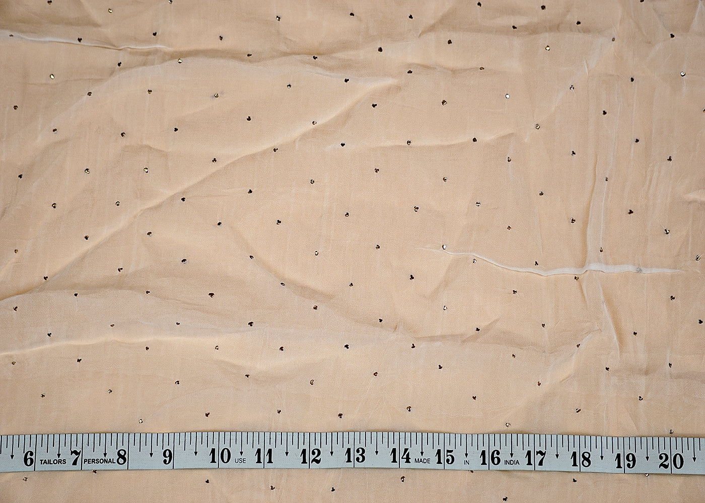 (Pre-Cut 0.6 Mtr) Organza Fabric with All-Over Foil Thread Work