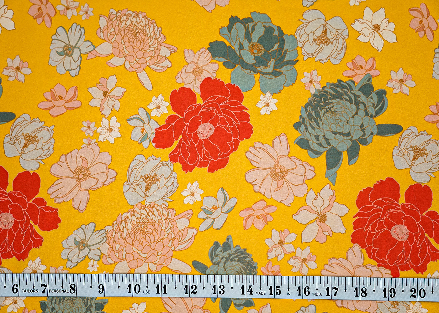 (Pre-Cut 3.9 Mtr) Floral Elegance Georgette Fabric with All-Over Print