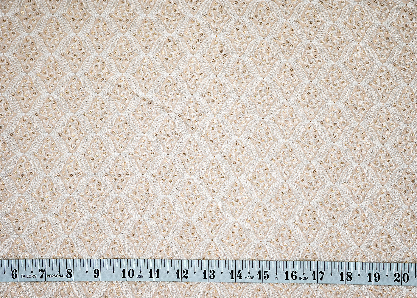 (Pre-Cut 1.6 Mtr) Glamour Georgette Fabric with All-Over Sequins and Thread Work