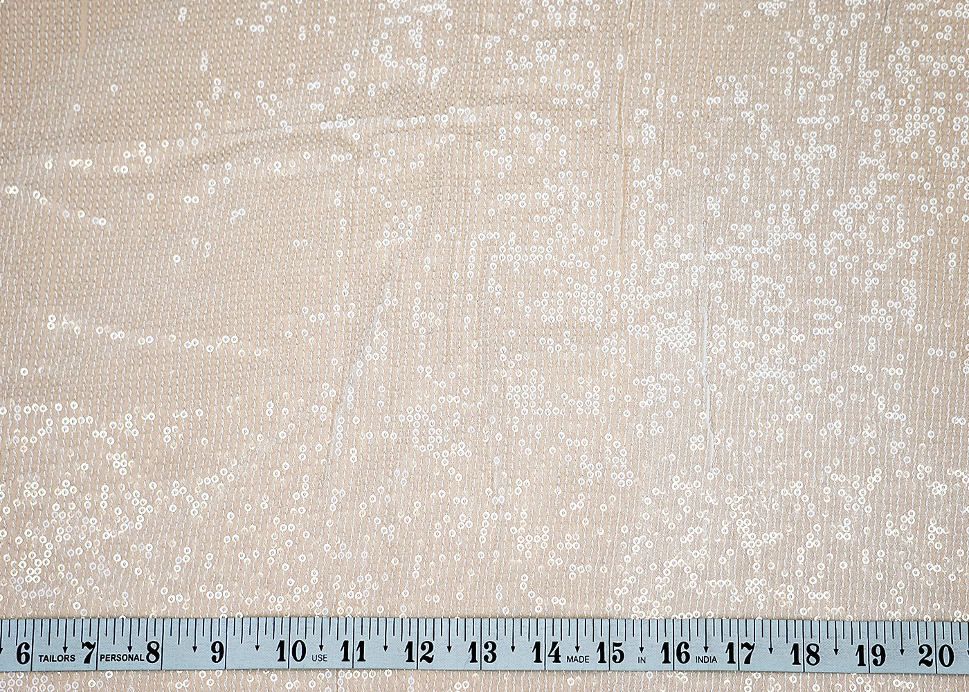 (Pre-Cut 2.45 Mtr) Glamour Georgette Fabric with All-Over Sequins