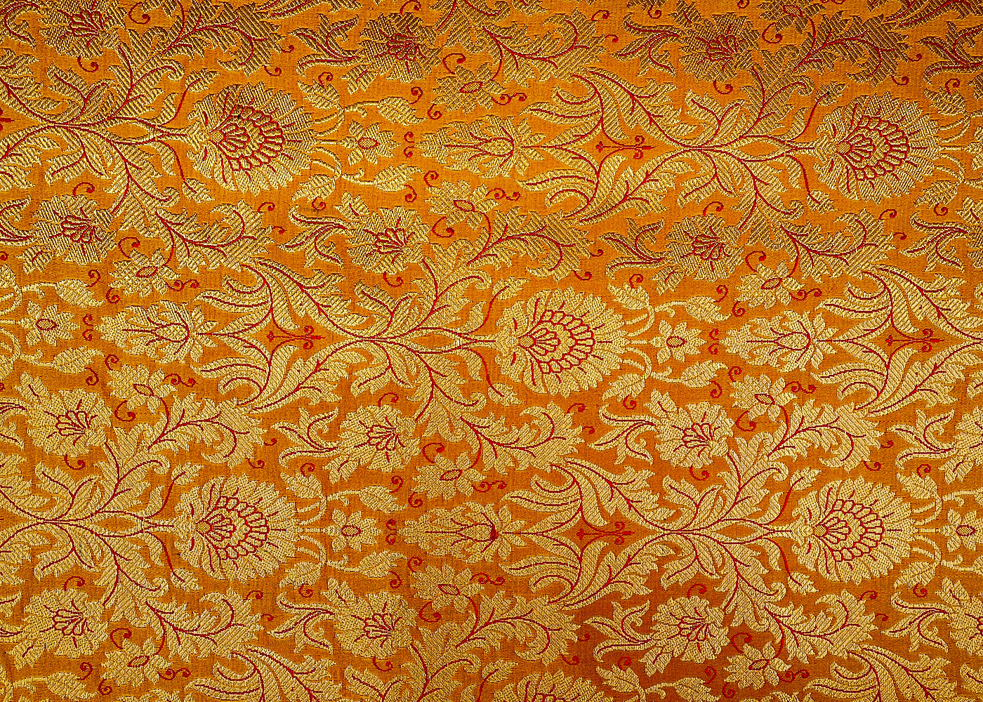 Beautiful Mustard Banarasi Brocade with Traditional Golden Handloom