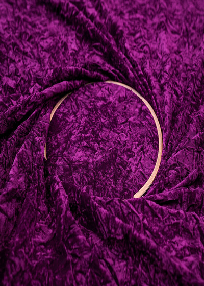 Purple Textured Crushed Velvet Fabric 11797(7)