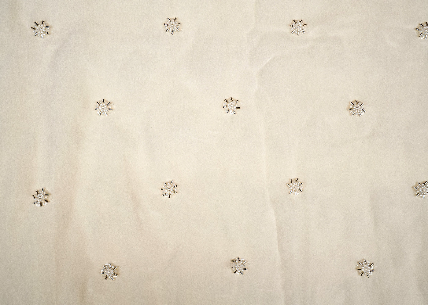 Essence Georgette Fabric with All-Over Buti of Pearls, Beads, and Kutdana Work