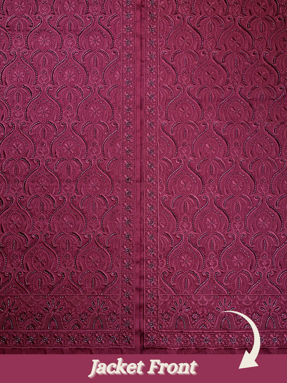 The Riwaayat – Unstitched Wine Jodhpuri Jacket Fabric for Men 12104