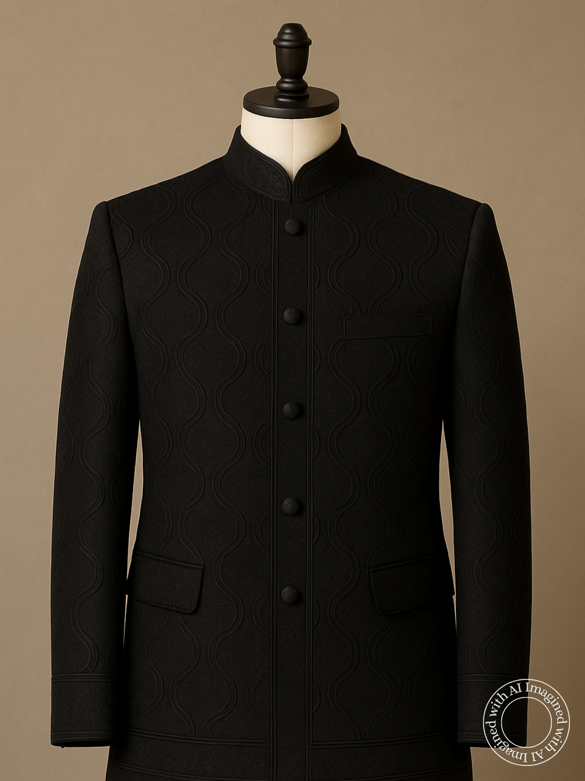 The Riwaayat – Unstitched Black Jodhpuri Jacket Fabric for Men 12105