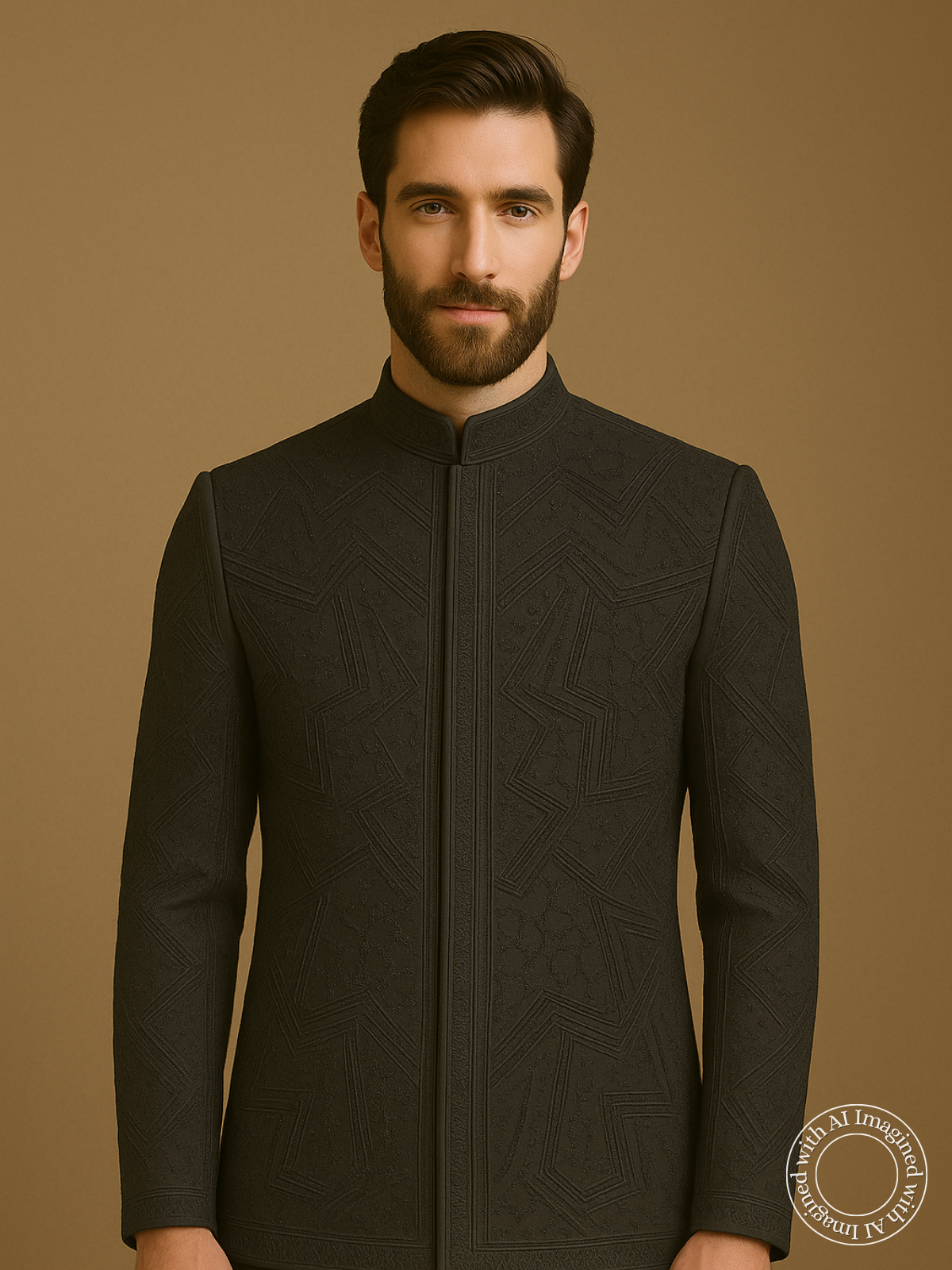 The Riwaayat – Unstitched Black Jodhpuri Jacket Fabric for Men 12108
