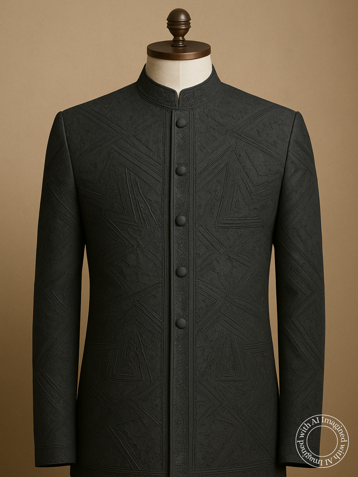 The Riwaayat – Unstitched Black Jodhpuri Jacket Fabric for Men 12108