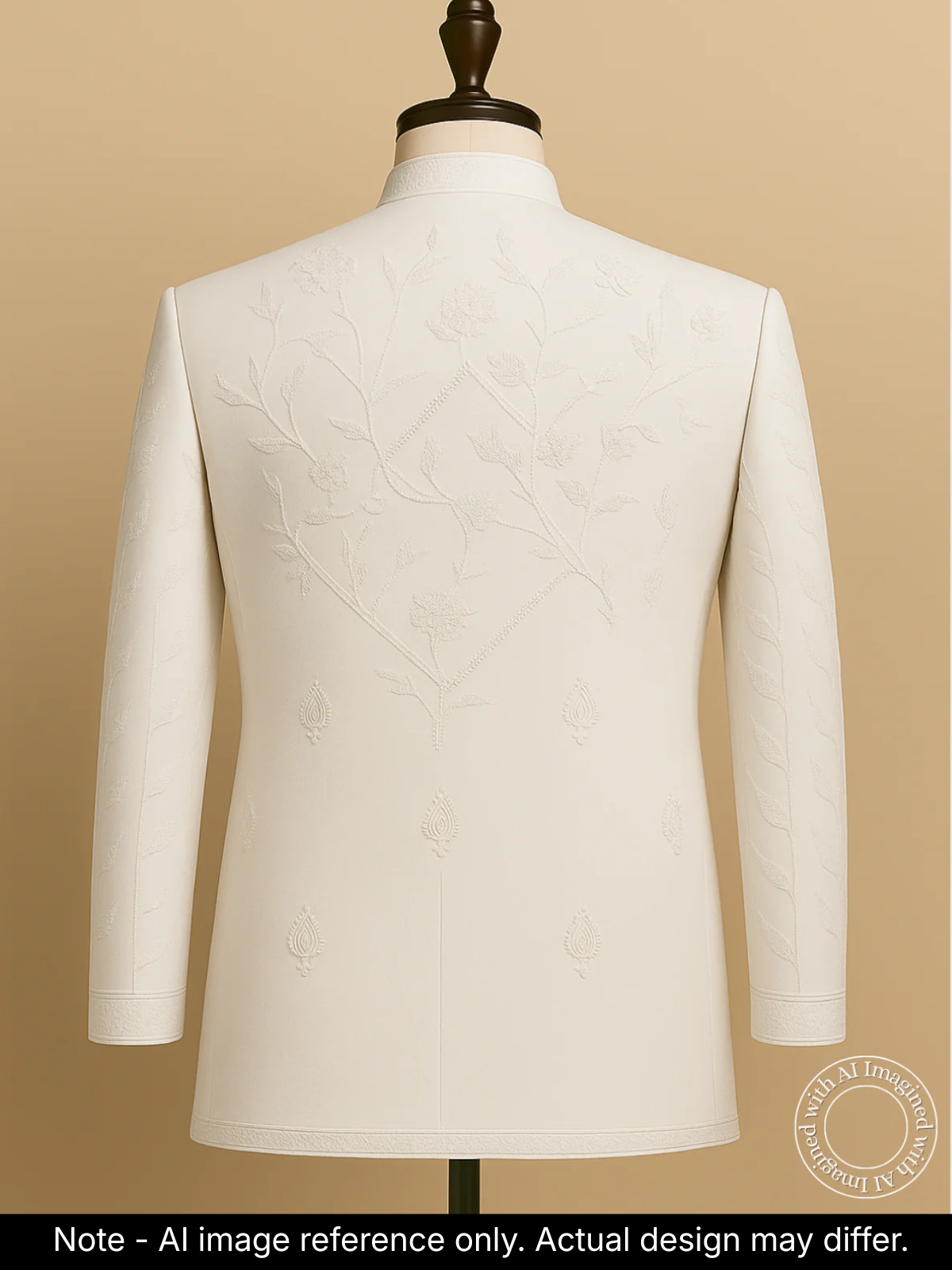 The Riwaayat – Unstitched White Jodhpuri Jacket Fabric for Men 12112