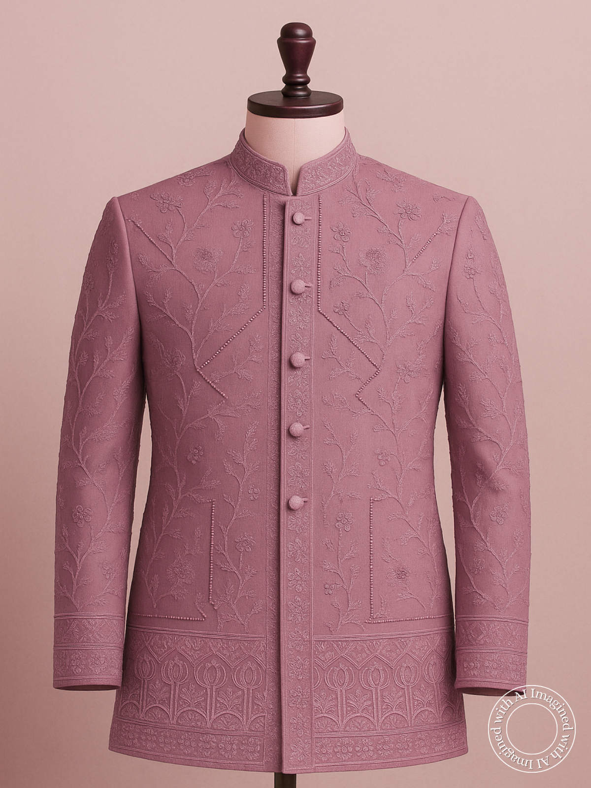 The Riwaayat – Unstitched Onion Pink Jodhpuri Jacket Fabric for Men 12113