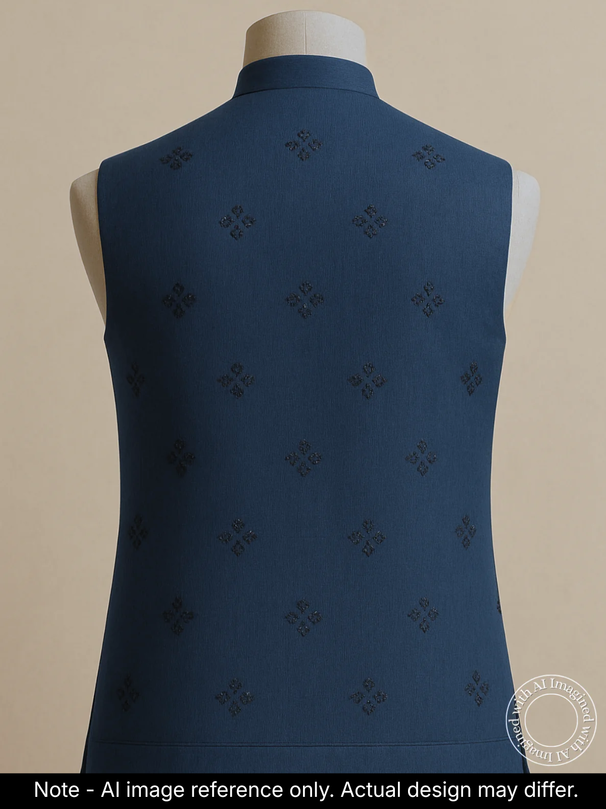The Riwaayat – Unstitched Navy Blue Nehru Jacket Fabric for Men 12115