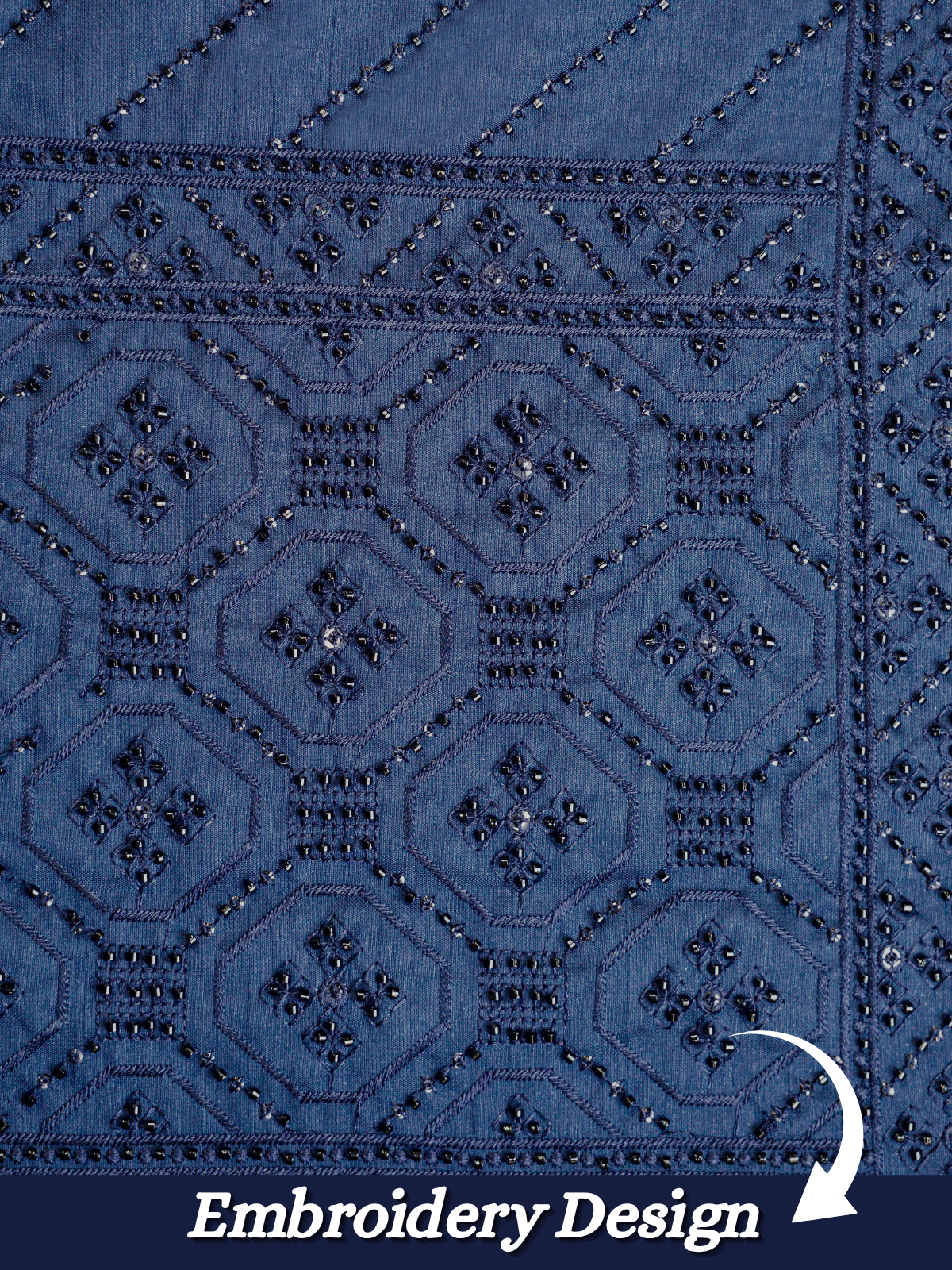 The Riwaayat – Unstitched Navy Blue Nehru Jacket Fabric for Men 12115