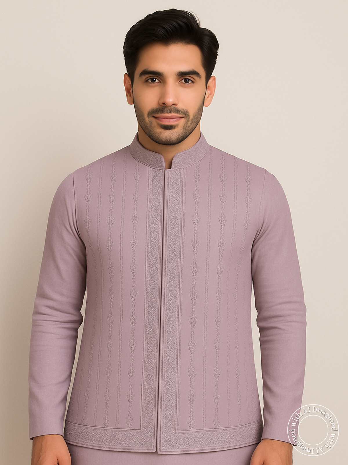 The Riwaayat – Unstitched Lavender Nehru Jacket Fabric for Men 12117