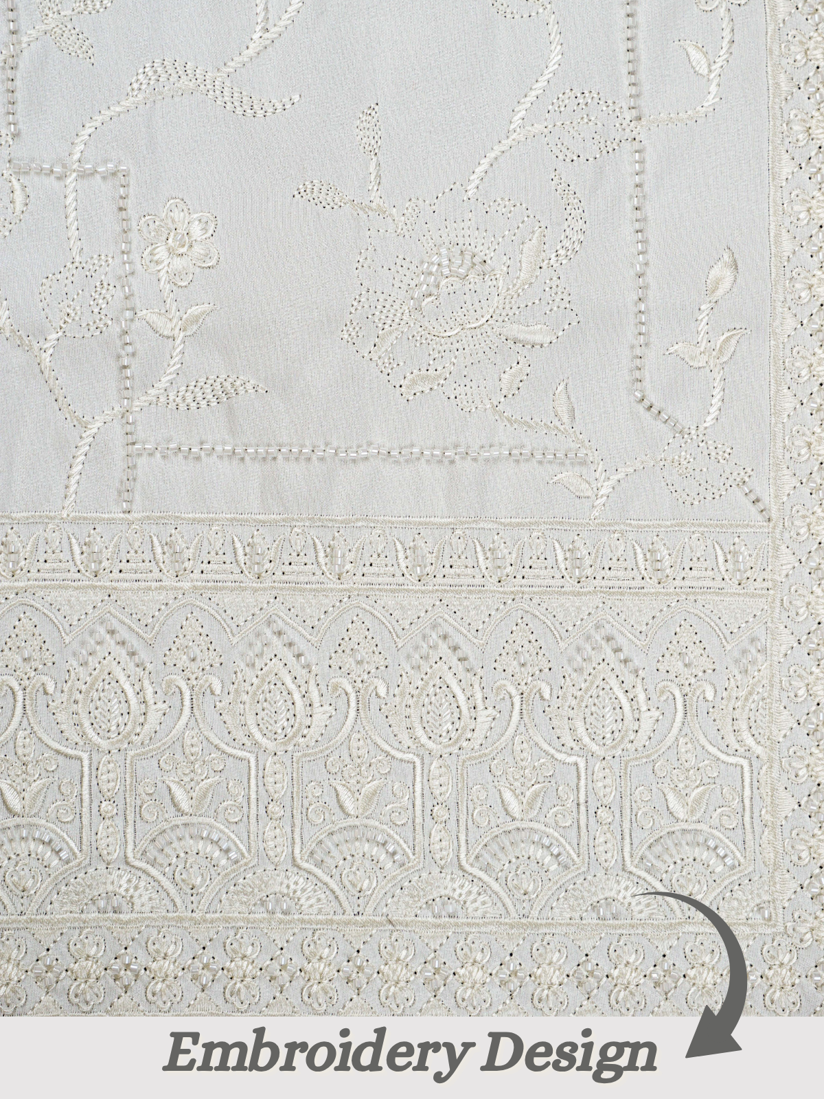 The Riwaayat – Unstitched White Jodhpuri Jacket Fabric for Men 12112