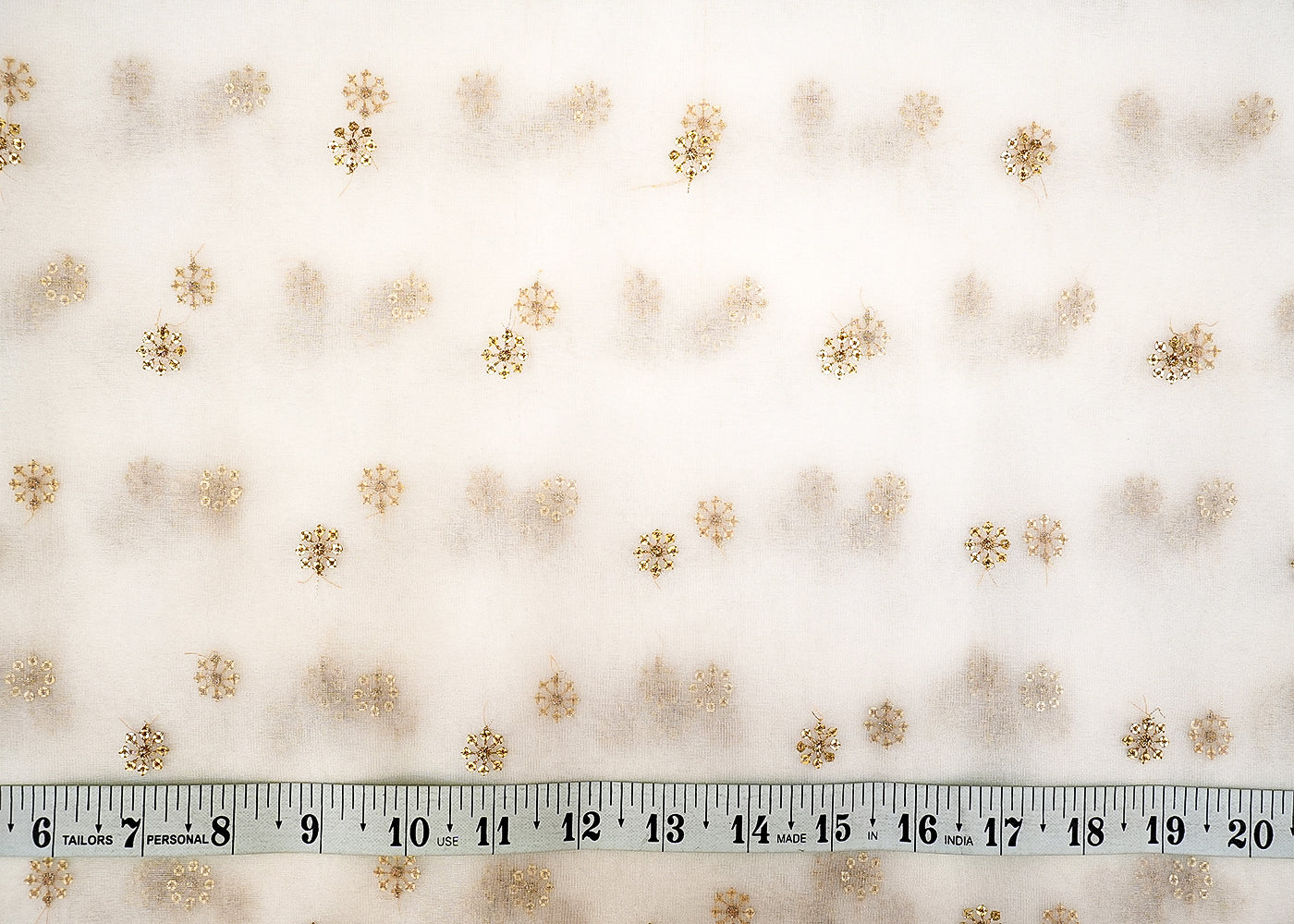 Radiant Organza with Allover Golden Buti of Thread & Sequins