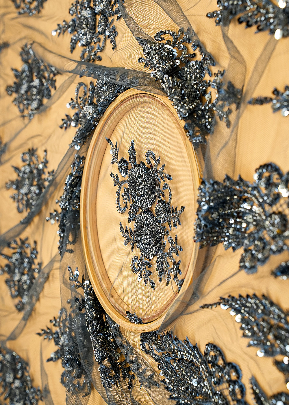 Grey-Imported-Net-Fabric-with-Sequin-&-Katdana-Handwork-with-Scalloped-Elegance-close-view