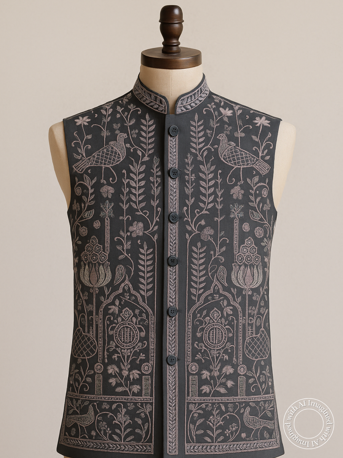 The Riwaayat – Unstitched Black Nehru Jacket Fabric for Men 12533