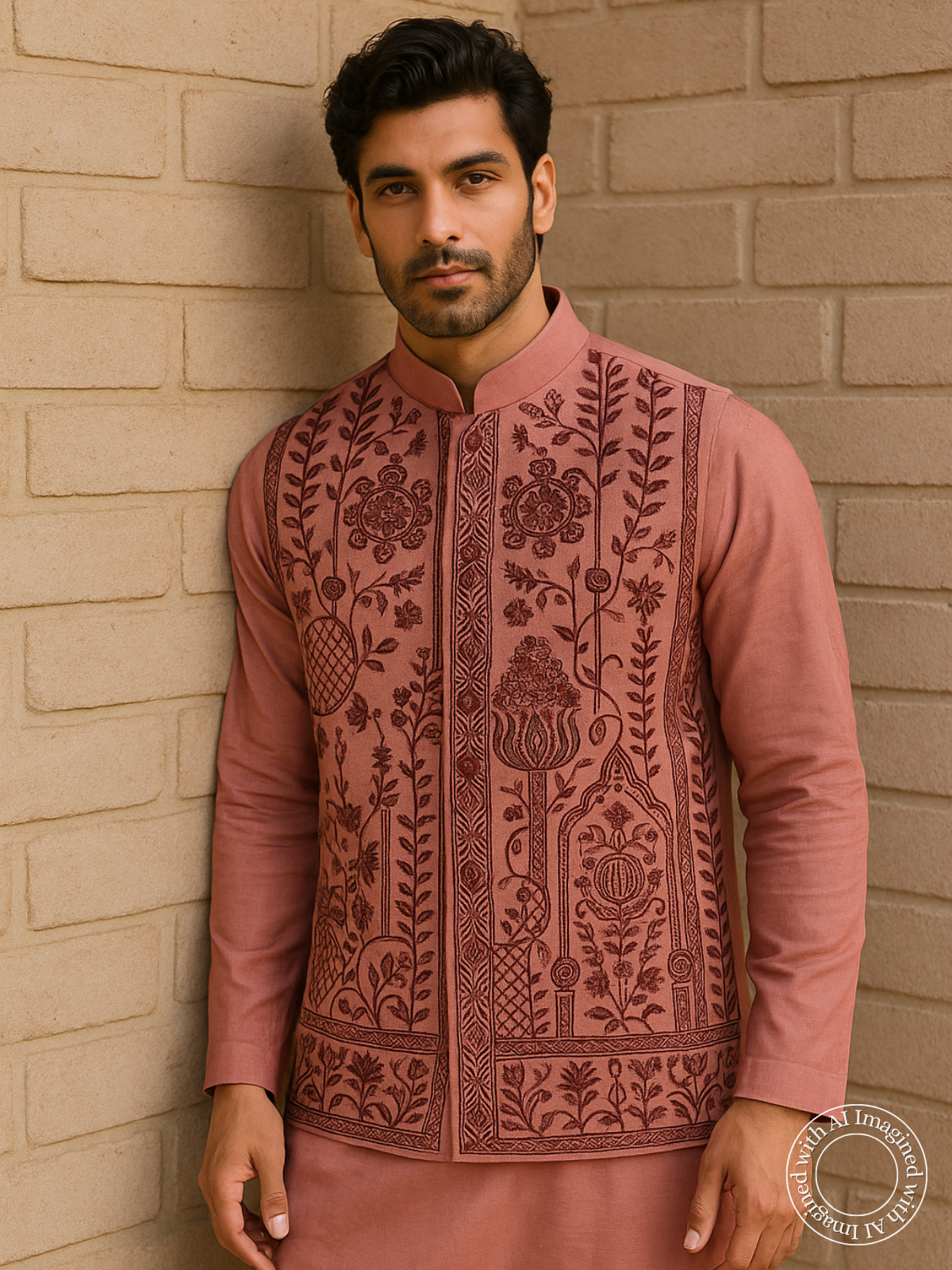 The Riwaayat – Unstitched Onion Nehru Jacket Fabric for Men 12534