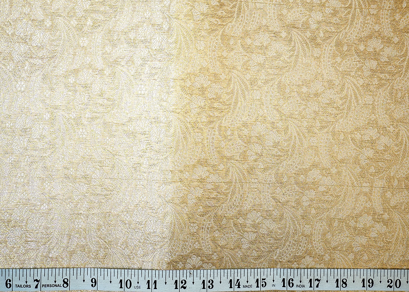 Golden Banarasi Brocade Fabric with Golden Allover Thread Work 12858