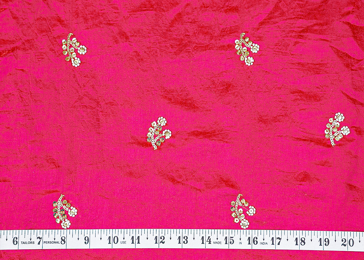 Rani Diamond Silk Tissue Fabric with Flower Buti 12871