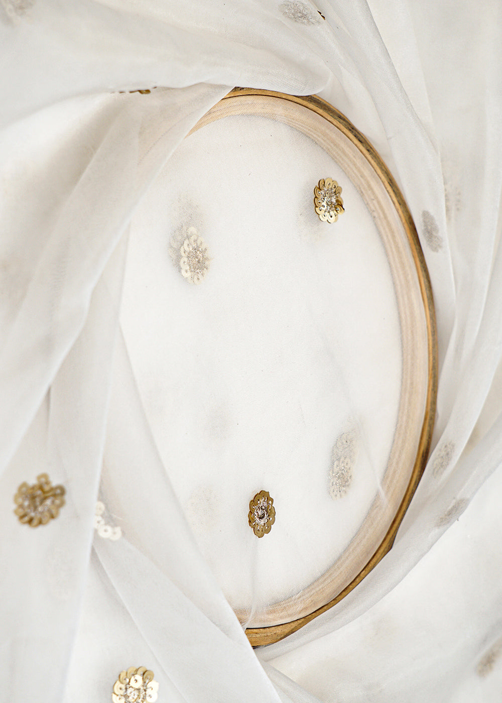 White-Organza-Dupatta-Fabric-with-Allover-Floral-Sequins-Buti-and-Border-Work-12979-close-view