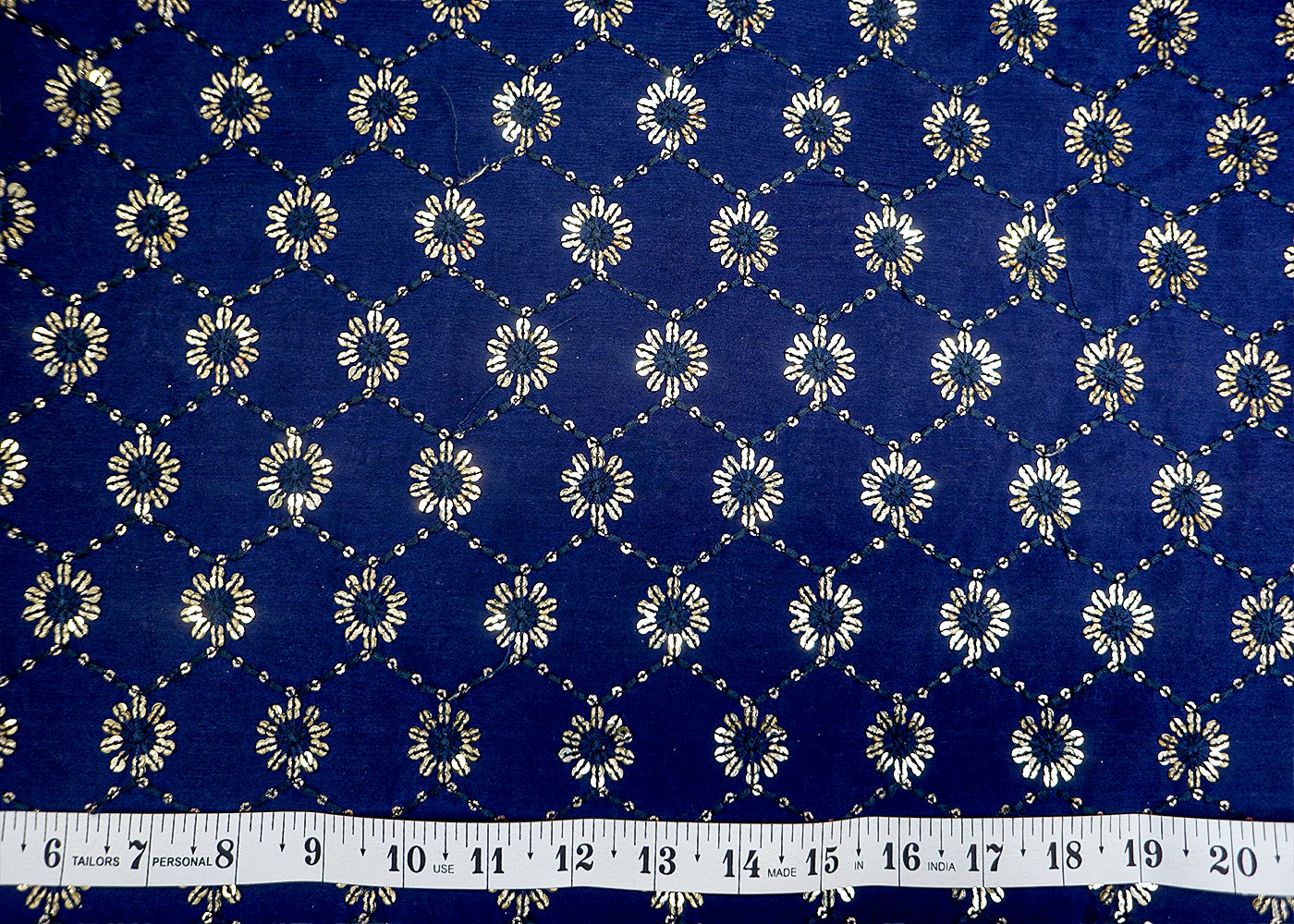 Georgette Fabric with Allover Thread & Sequin Work